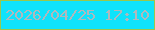 文字の大きさ：1、枠の色：99c74d、背景の色：0fe3fb、文字の色：afb8bd 無料ブログパーツのブログ時計