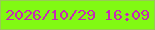 文字の大きさ：4、枠の色：99ca55、背景の色：81f913、文字の色：c62ab4 無料ブログパーツのブログ時計