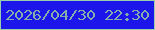 文字の大きさ：5、枠の色：99cead、背景の色：1c16eb、文字の色：82afab 無料ブログパーツのブログ時計