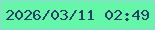 文字の大きさ：2、枠の色：99d0db、背景の色：65f7a8、文字の色：293f6b 無料ブログパーツのブログ時計
