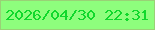 文字の大きさ：3、枠の色：99d176、背景の色：8efe7d、文字の色：10d82c 無料ブログパーツのブログ時計