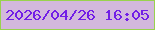 文字の大きさ：3、枠の色：99d24e、背景の色：d3b8dd、文字の色：721ee6 無料ブログパーツのブログ時計