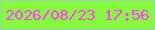 文字の大きさ：5、枠の色：99d2a8、背景の色：88f840、文字の色：fe3cf9 無料ブログパーツのブログ時計