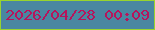 文字の大きさ：5、枠の色：99d42e、背景の色：4a87a1、文字の色：b7145c 無料ブログパーツのブログ時計
