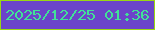 文字の大きさ：5、枠の色：99d712、背景の色：6b44c9、文字の色：41e197 無料ブログパーツのブログ時計