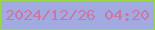 文字の大きさ：5、枠の色：99d745、背景の色：a1aae1、文字の色：cc76a4 無料ブログパーツのブログ時計
