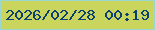 文字の大きさ：4、枠の色：99d7d0、背景の色：c9d55c、文字の色：0c416f 無料ブログパーツのブログ時計
