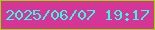 文字の大きさ：1、枠の色：99dc00、背景の色：d63598、文字の色：33fae8 無料ブログパーツのブログ時計