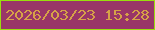 文字の大きさ：2、枠の色：99dd0d、背景の色：993567、文字の色：d6a147 無料ブログパーツのブログ時計