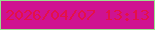 文字の大きさ：5、枠の色：99e18e、背景の色：cf1291、文字の色：e41148 無料ブログパーツのブログ時計