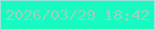 文字の大きさ：2、枠の色：99e2dd、背景の色：17fbc2、文字の色：93d5bc 無料ブログパーツのブログ時計
