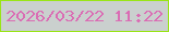 文字の大きさ：5、枠の色：99e516、背景の色：cad0ce、文字の色：da6db4 無料ブログパーツのブログ時計