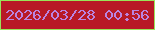 文字の大きさ：2、枠の色：99e559、背景の色：b81926、文字の色：ba84e1 無料ブログパーツのブログ時計