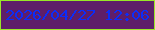 文字の大きさ：2、枠の色：99e728、背景の色：5e1e69、文字の色：0b2cf8 無料ブログパーツのブログ時計