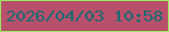 文字の大きさ：5、枠の色：99e85d、背景の色：b84f6b、文字の色：136c72 無料ブログパーツのブログ時計