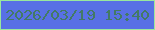 文字の大きさ：3、枠の色：99e89d、背景の色：5870e5、文字の色：437a65 無料ブログパーツのブログ時計