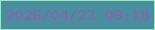 文字の大きさ：5、枠の色：99ebc4、背景の色：488e9f、文字の色：8862b1 無料ブログパーツのブログ時計