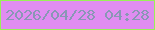 文字の大きさ：3、枠の色：99f158、背景の色：e08df1、文字の色：8997b5 無料ブログパーツのブログ時計