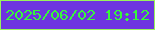 文字の大きさ：4、枠の色：99f25c、背景の色：6e34e0、文字の色：37f73b 無料ブログパーツのブログ時計