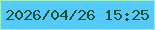 文字の大きさ：2、枠の色：99f2cd、背景の色：55cbfc、文字の色：184f33 無料ブログパーツのブログ時計