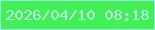 文字の大きさ：2、枠の色：99f3e3、背景の色：42ef56、文字の色：baffe8 無料ブログパーツのブログ時計