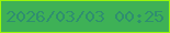 文字の大きさ：2、枠の色：99f60c、背景の色：3eb156、文字の色：2f8f6f 無料ブログパーツのブログ時計