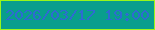 文字の大きさ：5、枠の色：99f61b、背景の色：099e8d、文字の色：2e6ad2 無料ブログパーツのブログ時計