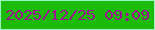 文字の大きさ：5、枠の色：99f7c6、背景の色：1cbb0a、文字の色：9d128f 無料ブログパーツのブログ時計