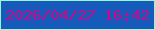 文字の大きさ：2、枠の色：99f7d2、背景の色：165bbb、文字の色：cb088b 無料ブログパーツのブログ時計