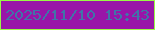 文字の大きさ：2、枠の色：99f846、背景の色：9915a8、文字の色：4075a8 無料ブログパーツのブログ時計