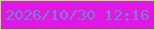 文字の大きさ：4、枠の色：99f855、背景の色：df18e4、文字の色：7b80d1 無料ブログパーツのブログ時計