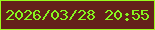 文字の大きさ：2、枠の色：99fa1e、背景の色：64201a、文字の色：87f61f 無料ブログパーツのブログ時計