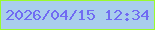 文字の大きさ：2、枠の色：99fb2e、背景の色：a9ceed、文字の色：706bf2 無料ブログパーツのブログ時計