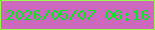 文字の大きさ：3、枠の色：99fc4d、背景の色：cc69bf、文字の色：06e621 無料ブログパーツのブログ時計