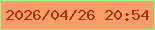 文字の大きさ：5、枠の色：99fc84、背景の色：f89e68、文字の色：b12f00 無料ブログパーツのブログ時計