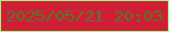 文字の大きさ：1、枠の色：99ff81、背景の色：d01e37、文字の色：517929 無料ブログパーツのブログ時計