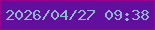 文字の大きさ：2、枠の色：9a018d、背景の色：610f9c、文字の色：8db8cf 無料ブログパーツのブログ時計