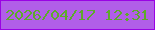 文字の大きさ：4、枠の色：9a02e4、背景の色：b15ee8、文字の色：5daa2b 無料ブログパーツのブログ時計