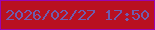 文字の大きさ：3、枠の色：9a04b1、背景の色：b91021、文字の色：6e5daf 無料ブログパーツのブログ時計