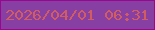 文字の大きさ：4、枠の色：9a068d、背景の色：873fa3、文字の色：d25d61 無料ブログパーツのブログ時計