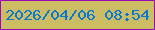 文字の大きさ：5、枠の色：9a09b5、背景の色：ccbd65、文字の色：0678d4 無料ブログパーツのブログ時計