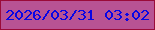 文字の大きさ：2、枠の色：9a0b39、背景の色：b85394、文字の色：0905e4 無料ブログパーツのブログ時計