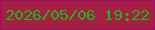 文字の大きさ：2、枠の色：9a0c73、背景の色：a51f42、文字の色：1cb71d 無料ブログパーツのブログ時計