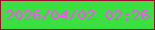 文字の大きさ：3、枠の色：9a0d2c、背景の色：3ae040、文字の色：ff4bf9 無料ブログパーツのブログ時計