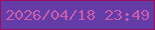 文字の大きさ：1、枠の色：9a0e5c、背景の色：633ca8、文字の色：cb5ca9 無料ブログパーツのブログ時計