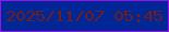 文字の大きさ：4、枠の色：9a10ea、背景の色：012797、文字の色：6e1d20 無料ブログパーツのブログ時計