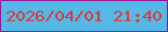 文字の大きさ：4、枠の色：9a1494、背景の色：54b9e7、文字の色：dd3737 無料ブログパーツのブログ時計