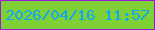 文字の大きさ：1、枠の色：9a17dc、背景の色：7fcf37、文字の色：0da8ef 無料ブログパーツのブログ時計