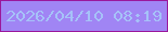 文字の大きさ：2、枠の色：9a189b、背景の色：a085f4、文字の色：a6c2f8 無料ブログパーツのブログ時計