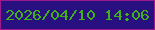 文字の大きさ：4、枠の色：9a1a8e、背景の色：281080、文字の色：40b118 無料ブログパーツのブログ時計